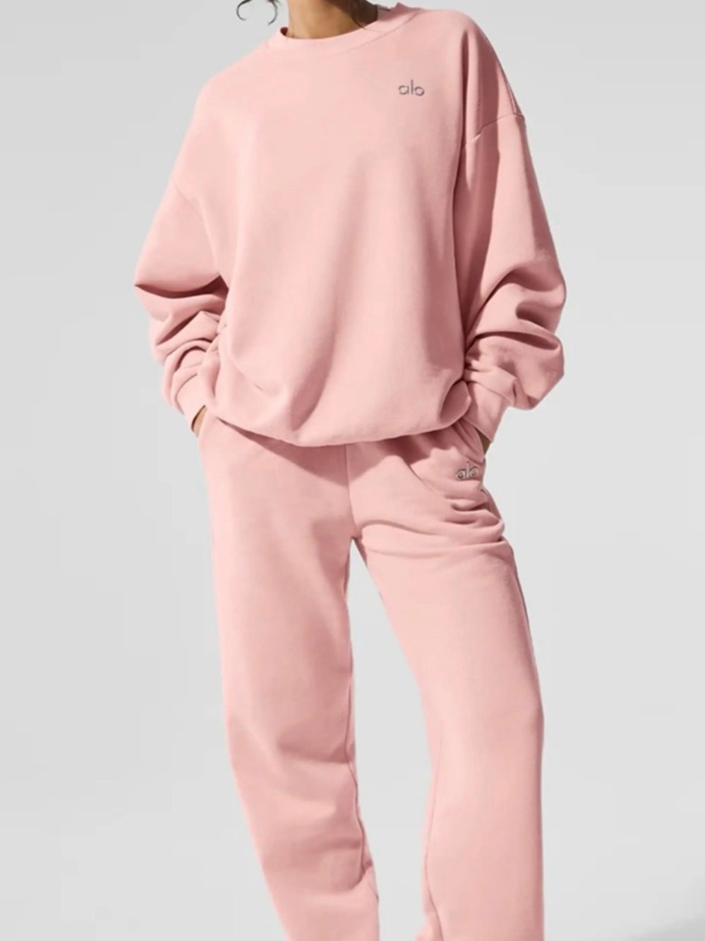 NWT DISCONTINUED COLOR Alo Accolade Crewneck in Pink Quartz XL
